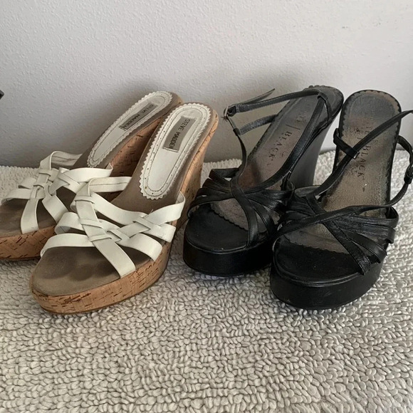 Two pair!! White House Black Market and Steve Madden platform strap heels 9 - Picture 1 of 15